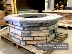 42″ Octagon Custom Stone Gas Fire Pit -Grand Canyon chhoct42 contry ledge grey on pallet 1 1024x7681 1