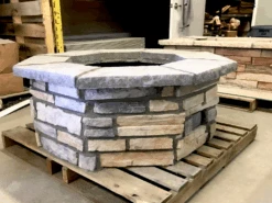 Custom Octagon Fire Pit Kit 33″ 17 Custom Octagon Fire Pit Kit 33″ -Grand Canyon chhoct42 contry ledge grey on pallet 2 1024x768 1