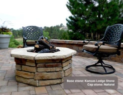 42″ Octagon Custom Stone Gas Fire Pit -Grand Canyon chhoct42 ledge 1024x7911 1