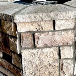 46" Octagon Custom Stone Gas Fire Pit -Grand Canyon chhoct42 limestone