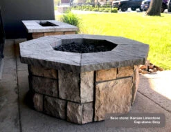 46" Octagon Custom Stone Gas Fire Pit -Grand Canyon chhoct42 limestone delnorte 1024x7921 1