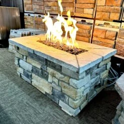 48″ X 30″ Rectangle Custom Stone Gas Fire Pit 21 48″ X 30″ Rectangle Custom Stone Gas Fire Pit -Grand Canyon chhrect 4830