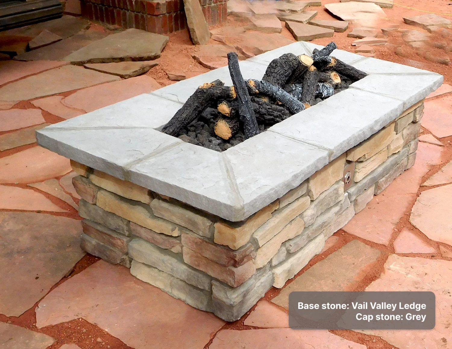 61″ X 31″ Rectangle Custom Stone Gas Fire Pit 12 61″ X 31″ Rectangle Custom Stone Gas Fire Pit - Image 10