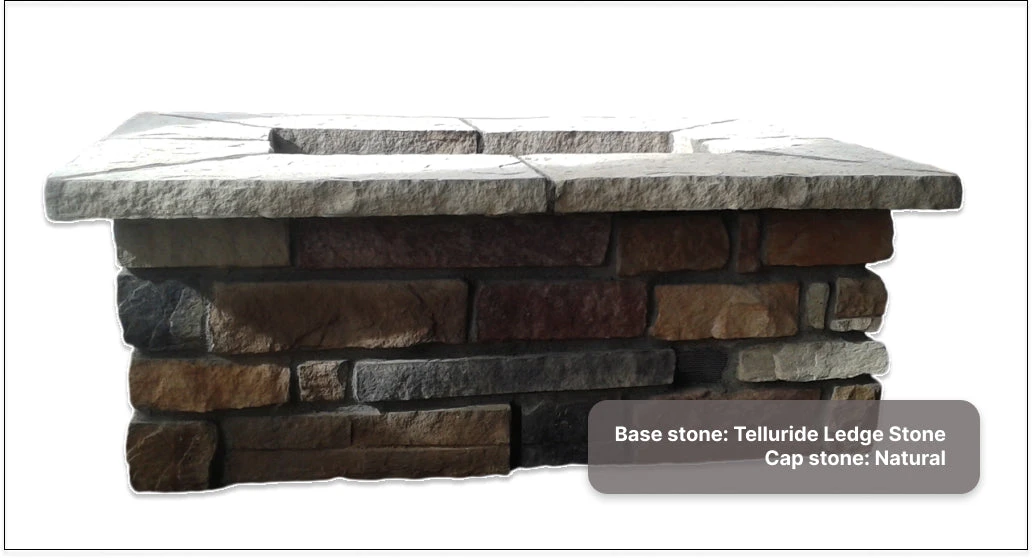 48″ X 30″ Rectangle Custom Stone Gas Fire Pit 12 48″ X 30″ Rectangle Custom Stone Gas Fire Pit - Image 10