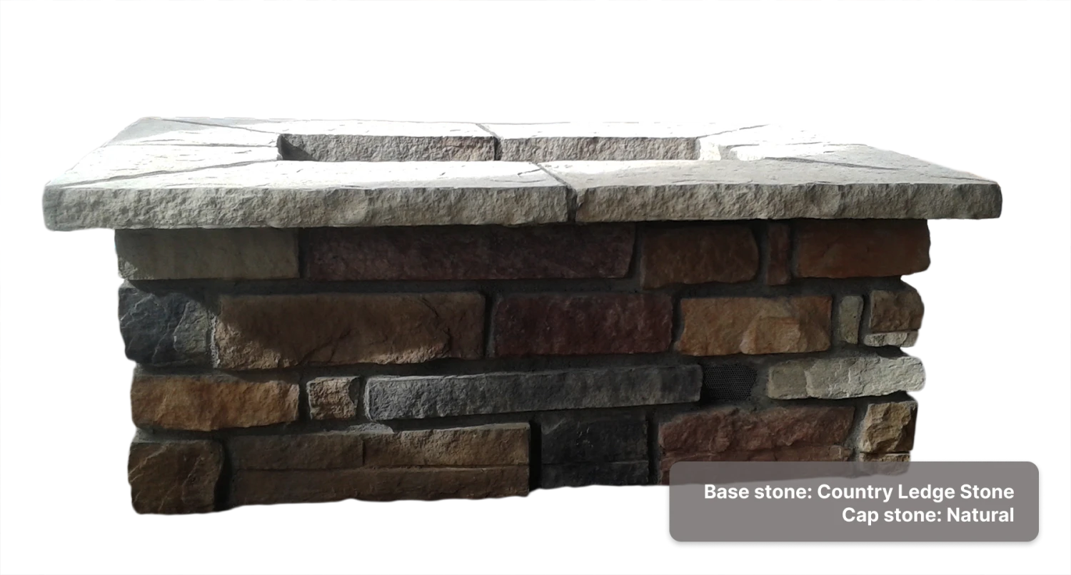 61″ X 31″ Rectangle Custom Stone Gas Fire Pit 16 61″ X 31″ Rectangle Custom Stone Gas Fire Pit - Image 14
