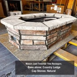 61″ X 42″ Rectagon Custom Stone Gas Fire Pit 34 61″ X 42″ Rectagon Custom Stone Gas Fire Pit -Grand Canyon chhrectagon country ledge natural text