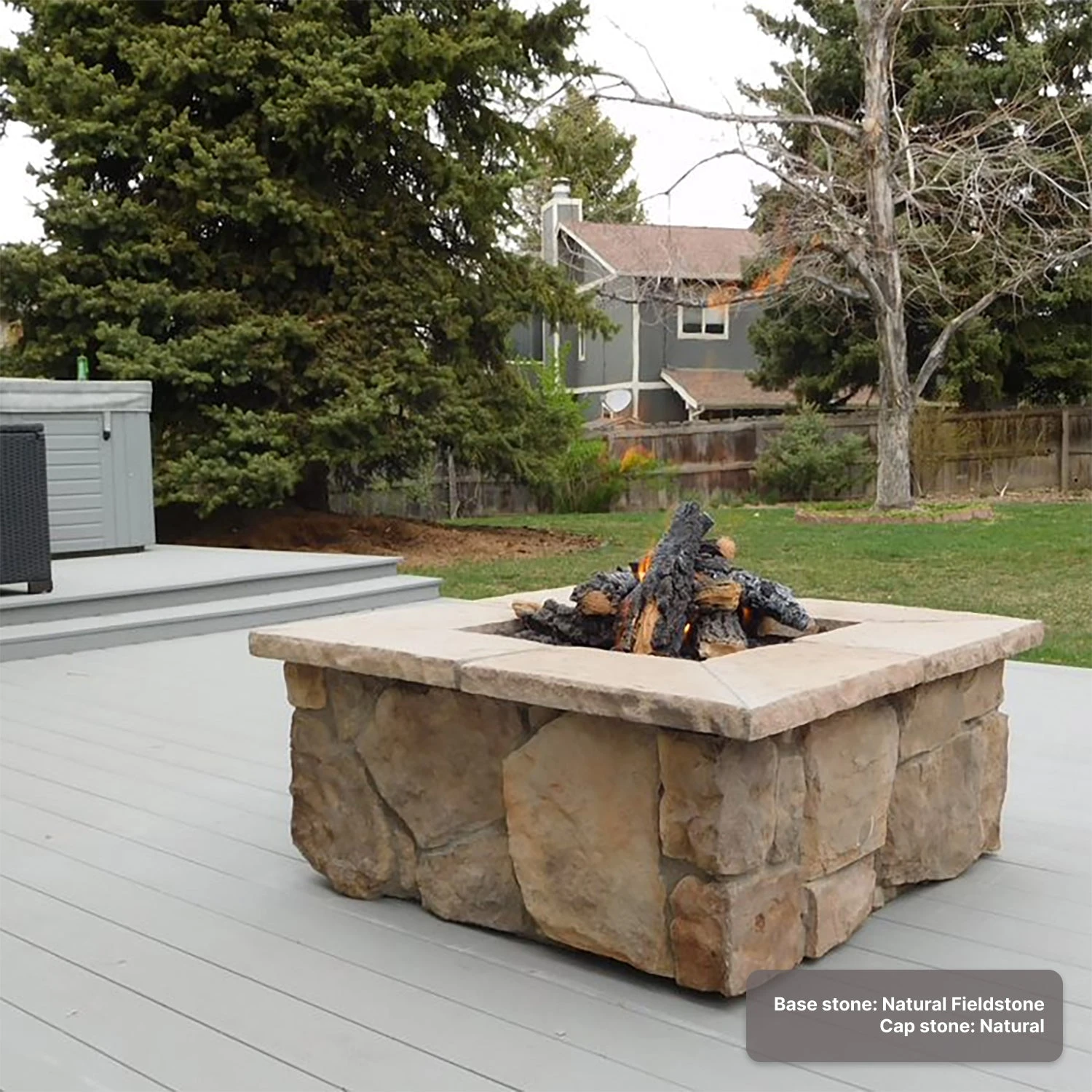 42" Square Custom Stone Gas Fire Pit 20 42" Square Custom Stone Gas Fire Pit - Image 18