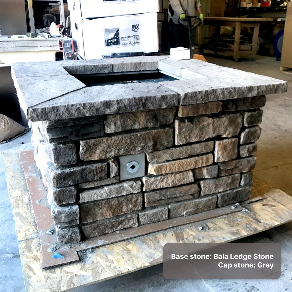 42" Square Custom Stone Gas Fire Pit 7 42" Square Custom Stone Gas Fire Pit - Image 5