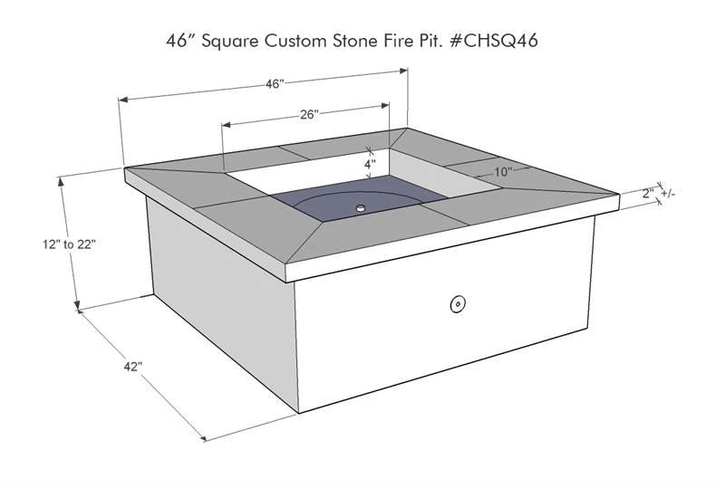 46″ Square Custom Stone Gas Fire Pit 7 46″ Square Custom Stone Gas Fire Pit - Image 5