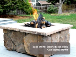 42" Square Custom Stone Gas Fire Pit 27 42" Square Custom Stone Gas Fire Pit -Grand Canyon chhsquare36field2 with 24logs 71 1