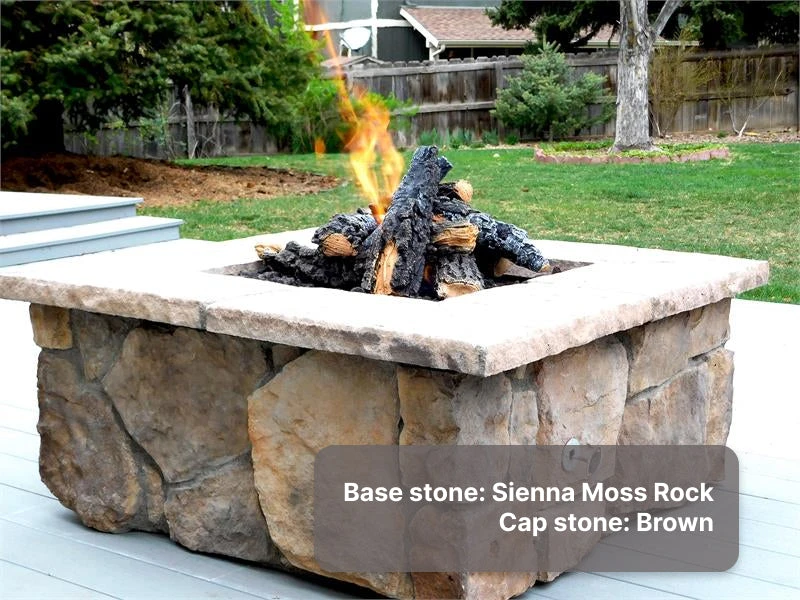 42" Square Custom Stone Gas Fire Pit 8 42" Square Custom Stone Gas Fire Pit - Image 6