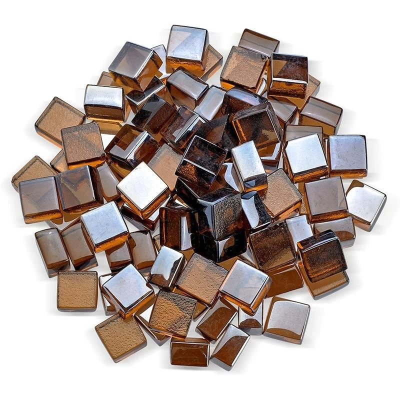 Copper Luster Cubes Fire Glass 2.0 3 Copper Luster Cubes Fire Glass 2.0