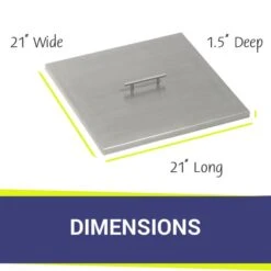 Square Drop In Pan Covers- AFG 12 Square Drop In Pan Covers- AFG -Grand Canyon dimensions 15 3