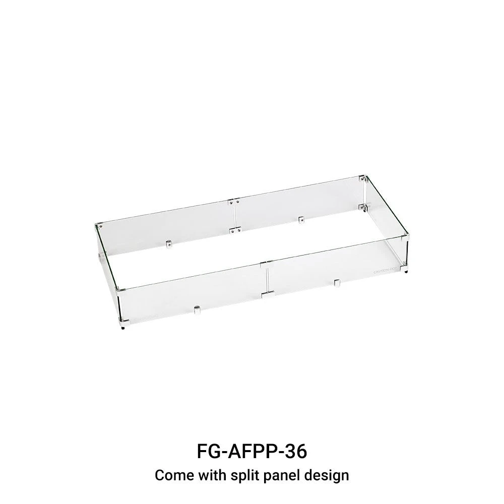 Rectangular Tempered Glass Wind Guard For 36" Pan 3 Rectangular Tempered Glass Wind Guard For 36" Pan