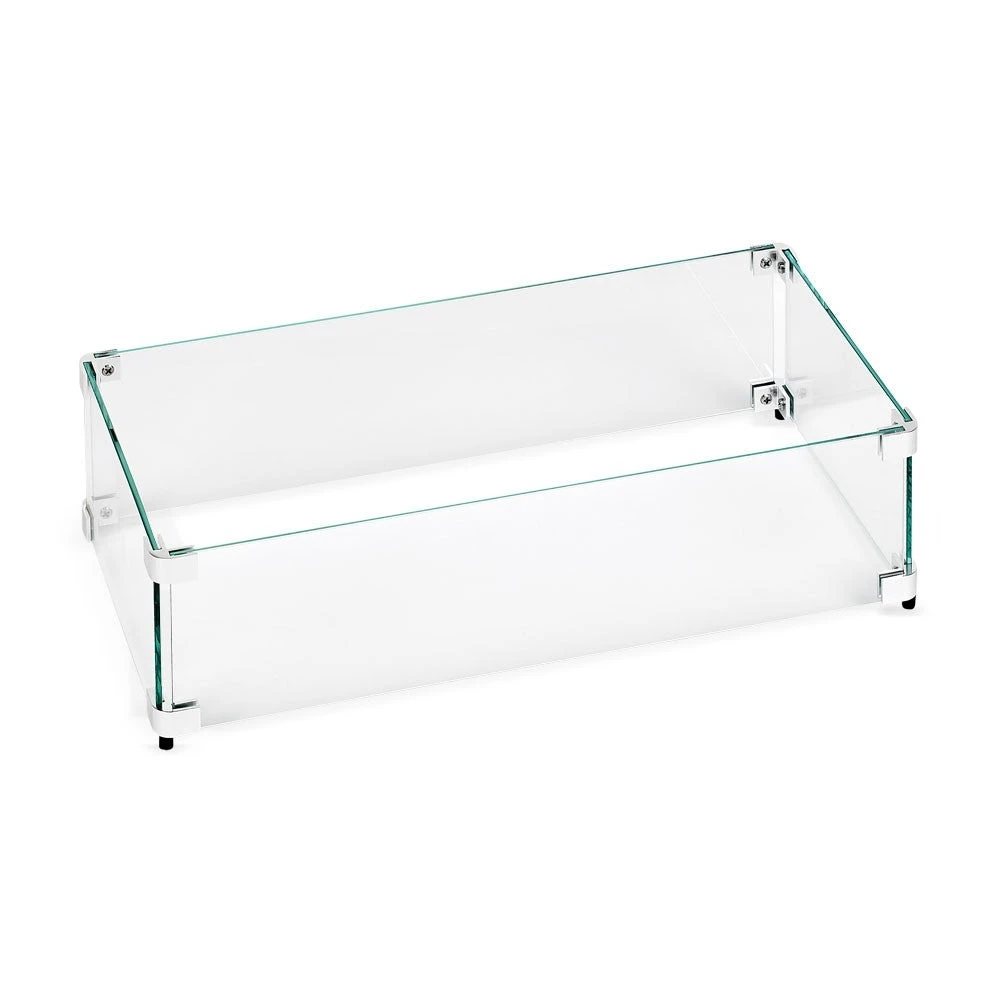 Rectangular Tempered Glass Wind Guard For 24" Pan 3 Rectangular Tempered Glass Wind Guard For 24" Pan