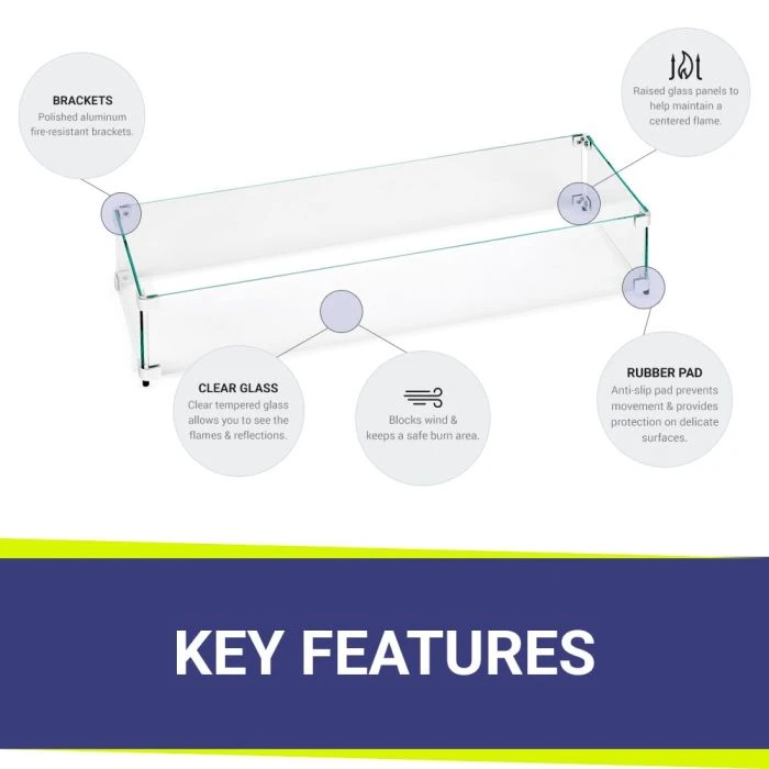 Rectangle Glass Wind Guards 4 Rectangle Glass Wind Guards - Image 2