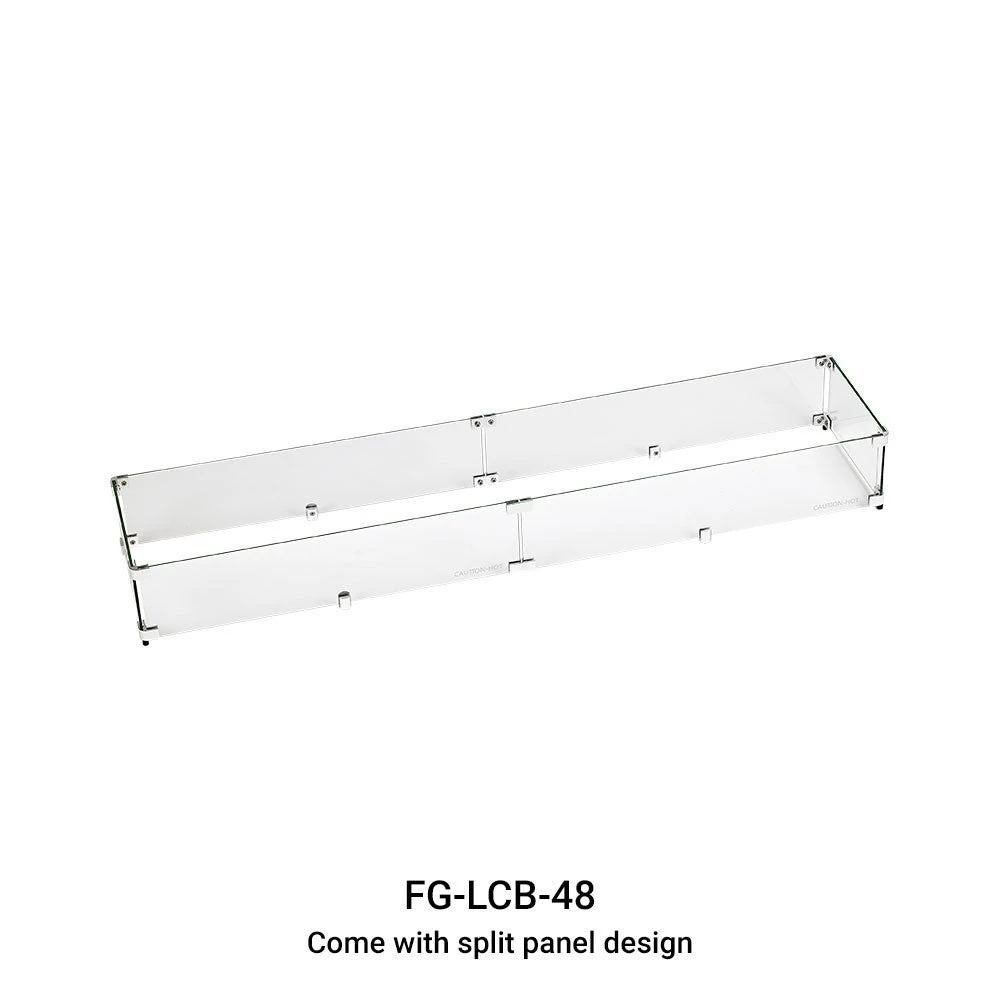 Linear Tempered Glass Wind Guard For 48" Pan 3 Linear Tempered Glass Wind Guard For 48" Pan