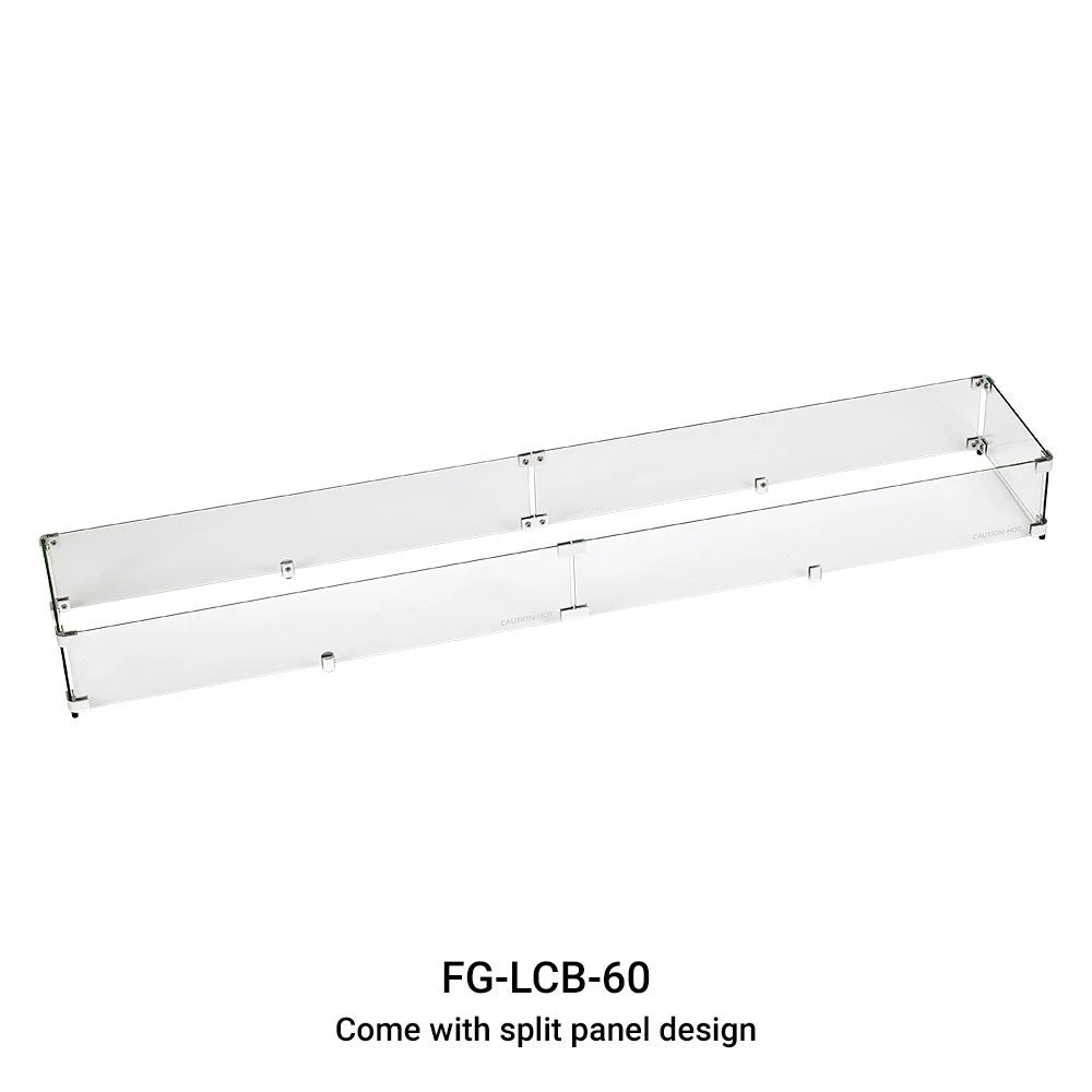Linear Tempered Glass Wind Guard For 60" Pan 3 Linear Tempered Glass Wind Guard For 60" Pan