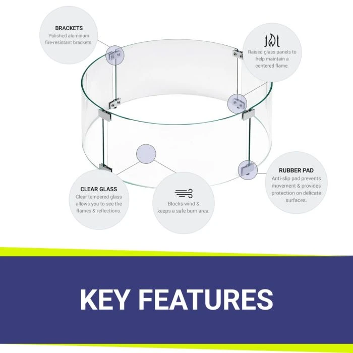 Round Glass Wind Guards 4 Round Glass Wind Guards - Image 2