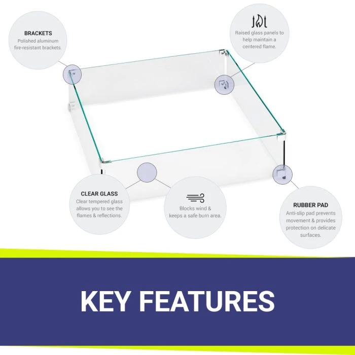 Square Glass Wind Guards 4 Square Glass Wind Guards - Image 2