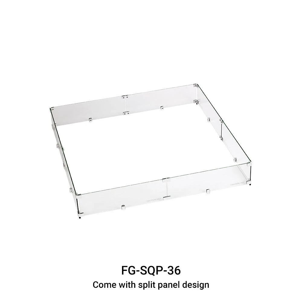 Square Tempered Glass Wind Guard For 36" Pan 3 Square Tempered Glass Wind Guard For 36" Pan