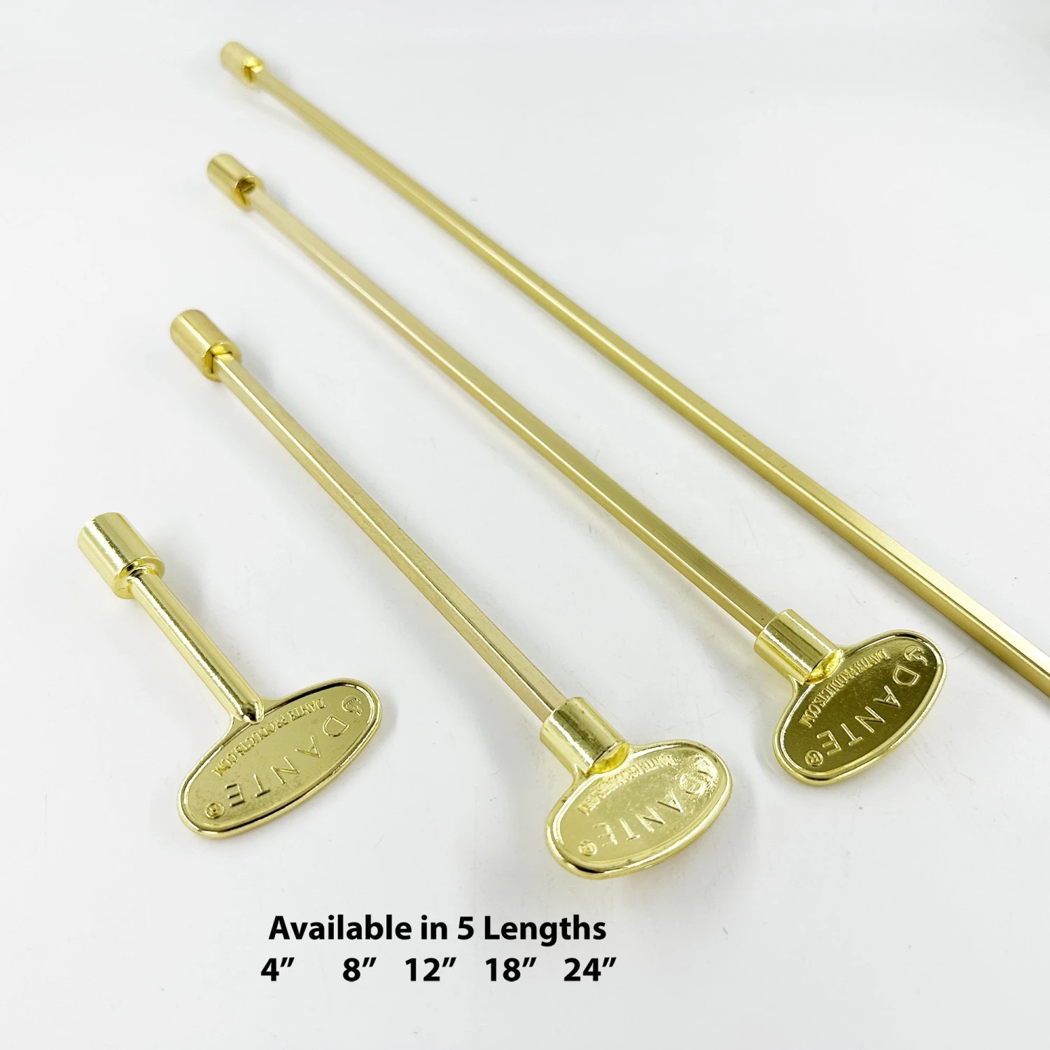 Brass Valve Keys 8″ To 24″ Lengths. 1/4″ Key Socket 3 Brass Valve Keys 8″ To 24″ Lengths. 1/4″ Key Socket