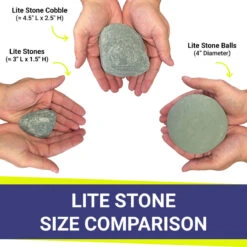Lite Stone Cobble - Matte Black 9 Lite Stone Cobble - Matte Black -Grand Canyon lite stone size comparison 2