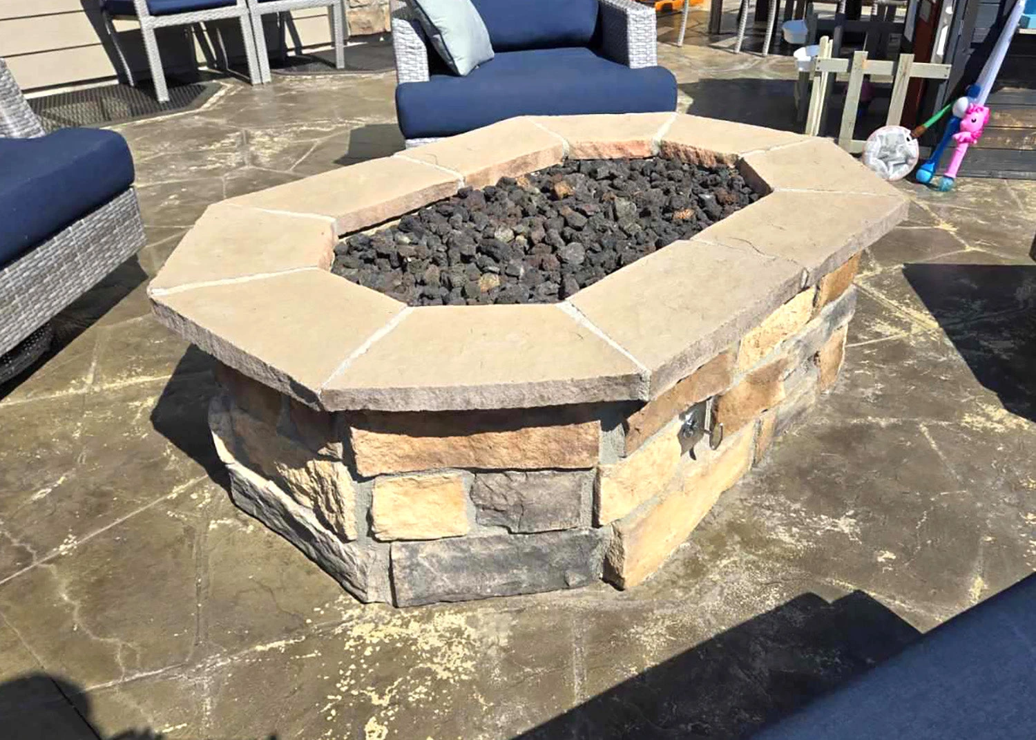 61″ X 42″ Rectagon Custom Stone Gas Fire Pit 12 61″ X 42″ Rectagon Custom Stone Gas Fire Pit - Image 11