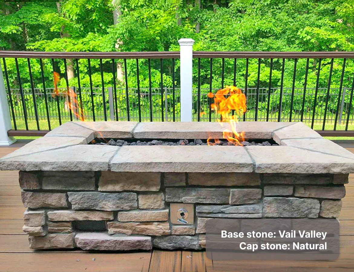 61″ X 31″ Rectangle Custom Stone Gas Fire Pit 8 61″ X 31″ Rectangle Custom Stone Gas Fire Pit - Image 6