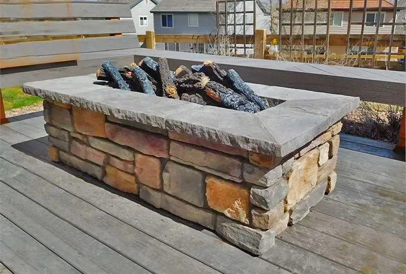61″ X 31″ Rectangle Custom Stone Gas Fire Pit 4 61″ X 31″ Rectangle Custom Stone Gas Fire Pit - Image 2