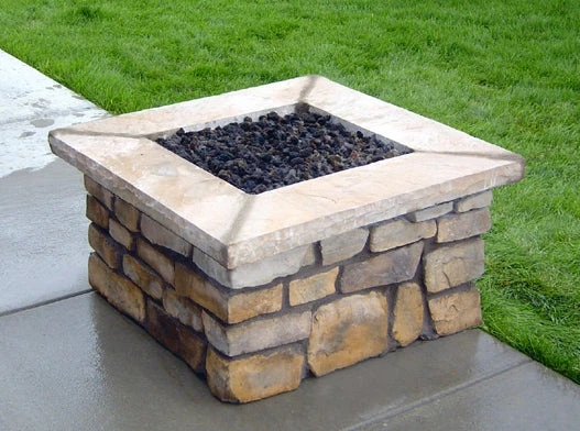 36″ Square Custom Stone Gas Fire Pit 9 36″ Square Custom Stone Gas Fire Pit - Image 7