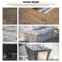 Catalina Wood Grain Finish GFRC Gas Fire Pit (7 Sizes) 11 Catalina Wood Grain Finish GFRC Gas Fire Pit (7 Sizes) -Grand Canyon top fire color guide wood grain a 09 21 2