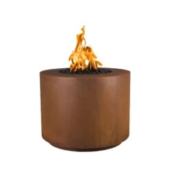 Beverly Cor-Ten Steel Gas Fire Pit- Round (3 Sizes)