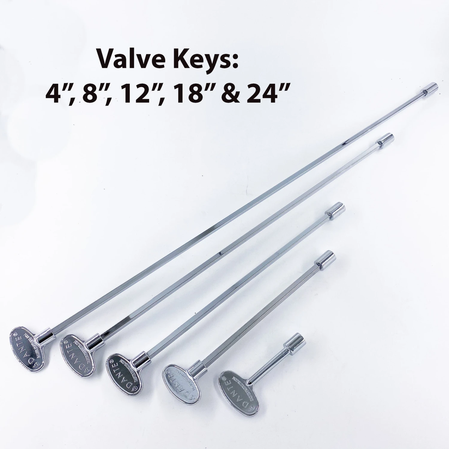 Chrome Valve Keys 8″ To 24″ Lengths 3 Chrome Valve Keys 8″ To 24″ Lengths