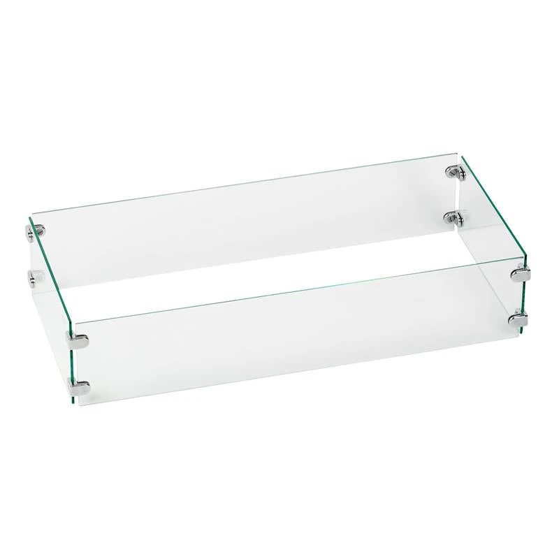 Rectangular Tempered Glass Wind Guard For 18" Pan 3 Rectangular Tempered Glass Wind Guard For 18" Pan